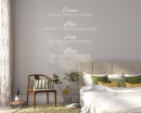 Dance, Love, Sing, Live Quotes Wall Decal Motivational Vinyl Art Stickers